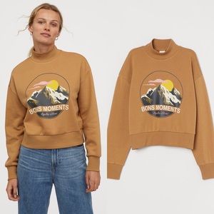 H&M "Bons Moments" graphic turtleneck sweatshirt